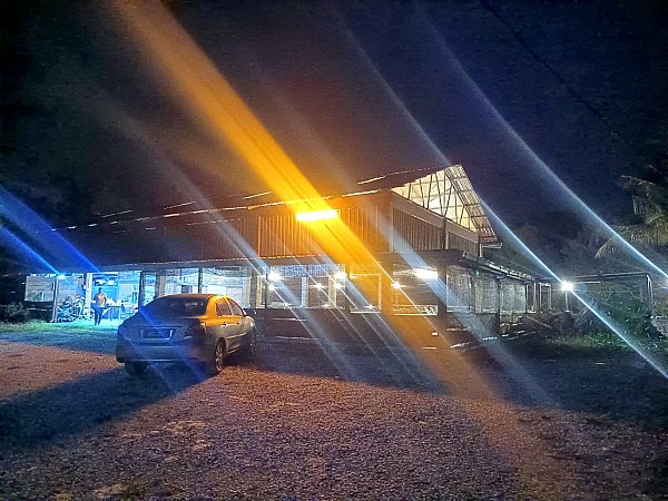 The pavilion after dark